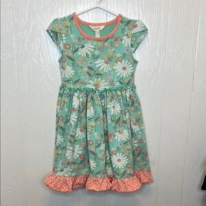 Matilda Jane Green and Orange Flutter Sleeve Sundress